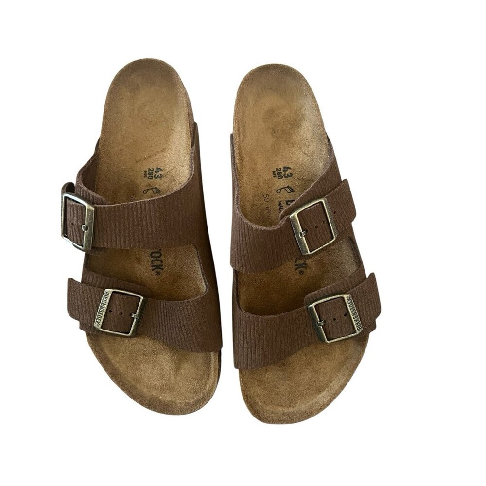 Birkenstock Arizona Suede Embossed (Corduroy Dark Tea) Men's Size 10 Sandal